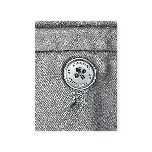 AK Anne Klein Straight Leg Pants Black Coated Stretch Women's Size 12 - Picture 10 of 10